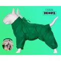 Комбинезон-дождевик для цвергшнауцера суки, повышенной прочности, цвет зеленый