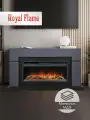 Камин электрический напольный Royal Flame LINDOS 42 серый графит с очагом Vision 42 LOG, с дровами, звуком и эффектом реального пламени