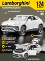 Машинка инерционная металлическая Lamborghini 1:24 с паром, светом и звуком, открываются все двери, капот и багажник, складные зеркала