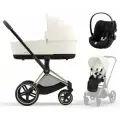 Коляска 3 в 1 Cybex Priam IV Rosegold и автокресло Cloud G i-Size Moon Black Off White