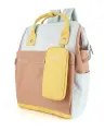 Рюкзак Himawari Yury 1027-13, городской, женский, 18 л, мятный с коричневым и желтым