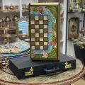 Шахматы-нарды Персидский базар Хатам Иран, ручная работа, с миниатюрами, деревянная инкрустация из натуральных материалов