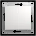 Выключатель двухклавишный белый, сх.1, 10АХ, Systeme Electric Glossa