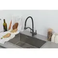 Смеситель для кухни Frap F43550-7 с подключением фильтра, цвет графит/черный