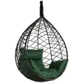 Подвесное кресло кокон Laura Outdoor Alicante коричневое + зеленая подушка (без стойки)