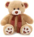 Мягкая игрушка Медведь Тони с шарфом кофейный, 70 см
