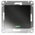 Переключатель одноклавишный с подсветкой (Антрацит), сх.6а, 10АХ, Schneider Electric Glossa