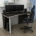 Стол компьютерный, письменный, игровой LevelUP 1400 Венге/Белый, 140*74 см.