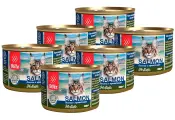 BLITZ HOLISTIC SALMON для взрослых кошек суфле с лососем и креветками банка 200 гр 200 гр х 6 шт