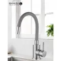 Смеситель для раковины SHIMIZU, смеситель для кухни с коротким гибким изливом, серый
