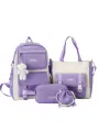 Рюкзак школьный, набор 4 в 1, для прогулки и школы, цвет сиреневый