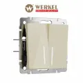 Проходной двухклавишный выключатель/переключатель с подсветкой Werkel W1122143 айвори акрил IP20