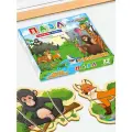 Пазл-игра на магнитах В зоопарке. Дикие животные и их детеныши.