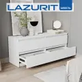 Комод для одежды с ящиками белый Lazurit Эльбрус комод под телевизор большой в спальню прихожую деревянный 130х53х39 см