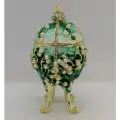 Яйцо Фаберже Ландыш малое, с жемчугом, бело-зелёное