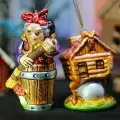 Набор елочных игрушек Баба Яга с Избушкой Ручная работа / Мастерская сказок