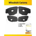 Заготовки из иск. кожи для дверных карт Mitsubishi Carisma, комплект на 4 двери, черные, со стилем отделки Двойной ромб