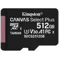 Карта памяти KINGSTON MICRO SDXC 512GB UHS-I SDCS2/512GBSP, черный