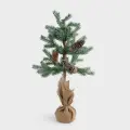 Ель искусственная, 45 см, в мешковине, полиэтилен, Ель с шишками, Conifer decor