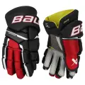 Перчатки хоккейные BAUER Supreme Mach S23 SR (15, черно-красные)