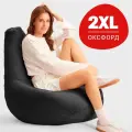 Кресло-мешок Bean Joy, пуфик мешок, бескаркасное кресло, размер XХL, оксфорд, черный