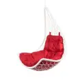 Подвесное кресло кокон Bigarden из ротанга Wind WhiteBS Красная подушка