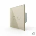 Выключатель проходной сенсорный двухклавишный, 1 пост, цвет шампань LIVOLO ORIGINAL