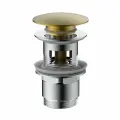 Донный клапан Vincea DPU-1B01BG клик-клак G1 1/4, с переливом, брашированное золото