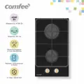 Газовая варочная панель Comfee CGH311GB, черный, 2 конфорки, 30 см, закаленное стекло, электроподжиг, газ-контроль