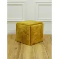 Пуф куб 5 в 1 в прихожую, гостинную, спальню, кухню, пуф из табуреток велюр желтый горчичный