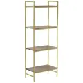 Лофт стеллаж ALTO золотой, полки ЛДСП Робиния