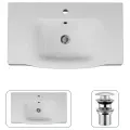Раковина мебельная AM.PM, с донным клапаном, нестандартная форма, белая