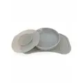 Коврик Twistshake Click-Mat mini с тарелкой. Пастельный серый (Pastel Grey). Возраст 6+m.