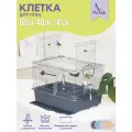 Клетка ГОВОРУН-1 PetTails для птиц разборная 60 х 40 х h41, 1 этаж, серая