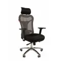 Эргономичное Компьютерное кресло руководителя CHAIRMAN 769, ткань/сетка, черный, с подголовником, поясничным упором