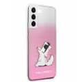 Lagerfeld для для Galaxy S22+ чехол PC/TPU Choupette Fun Hard Gradient Pink