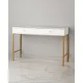 Туалетный столик-консоль Johny Wood, белый на золотых ножках, ЛДСП, металл, 120 см x 40 см x 78 см