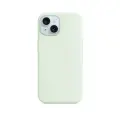 Чехол силиконовый Магсейф для iPhone 15 Soft Mint с анимацией NFC, Silicone case Магсейф для айфон 15 - Мятный