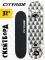 Скейтборд ТМ CITYRIDE, дека клен 9 слоев, размер 31*8, колеса: 54*36мм, PU, 78А, ABEC-7, JB4200196
