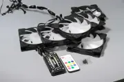 Вентиляторы черные RGB для корпуса 120мм подсветкой , набор 4 кулеров+крепеж+контроллер с пультом
