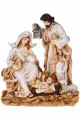Рождественская композиция святое семейство (с Иосифом снимающим накидку) в розово-пастельных тонах, полистоун, 18х15х7 см, Koopman International AAA901010-3