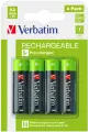 Аккумуляторные батарейки Verbatim 2500 мАч AA Ni-Mh пальчиковые 1,2V, 4 шт