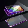 Чехол Yue Tengda, для Samsung A53, алюминиевый сплав, закаленное стекло, магнитный, прозрачный, фиолетовый