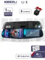 Видеорегистратор зеркало для автомобиля KIBERLI LI 5, 2 камеры датчик движения G-сенсор, 32 Гб, автовизитка