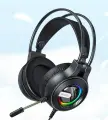 Игровые накладные наушники с микрофоном Yesido EK02 Gaming Headset, HD Mic, RGB Cool Lights, Кабель 2,2 метра, Черный