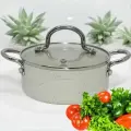 Кастрюля маленькая мини mini порционная Royal Chef, диаметр 16 см. RC-50116 CRE с мраморным антипригарным покрытием для индукции, индукционных плит (OL).