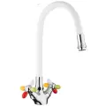 Смеситель для кухни Frud R44127-8 гибкий излив, белый