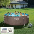 Бассейн каркасный ротанг 366х132см Laguna Vista Р20-1252-S, тент, подстилка, лестница, скиммер, чистка, песч. фильтр