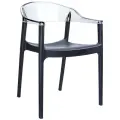 Обеденное кресло для кухни Siesta Contract Carmen, прозрачная спинка, цвет черный