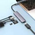 Адаптер HOCO HB28 USB-C на HDTV+USB 3.0+USB2.0+SD+TF (серый)